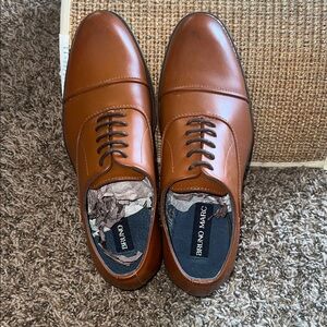 Bruno Marc Men's Tan Oxford Dress Shoes